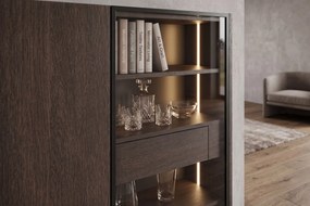 Dunari vitrinszekrény 120 cm kétajtós rejtett fiókokkal - dunin tölgy