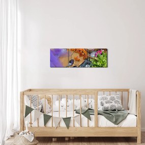 Kép - nyári piknik (órával) (90x30 cm)