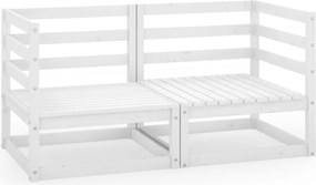 vidaXL kétszemélyes fehér tömör fenyőfa kerti kanapé