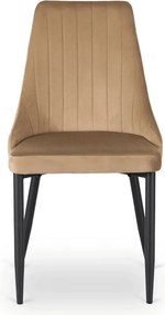 Étkezőszék bézs bársony kárpittal – BARI