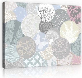 Vászonkép 80x60 Absztrakt pasztell színek kerek elemek finom nyugalom