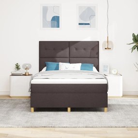 Box Spring ágy matraccal sötétbarna 160x200 cm szövet