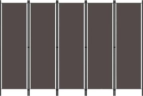 vidaXL antracitszürke 5 paneles paraván 250 x 180 cm
