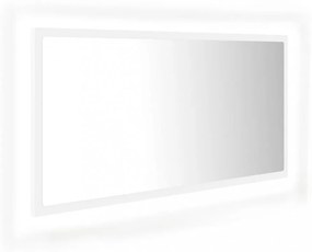 fehér akril LED-es fürdőszobai tükör 90 x 8,5 x 37 cm