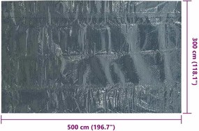 Fekete és kék napelemes lebegő PE medencefólia 500 x 300 cm