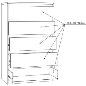 MAO fiókos komód, artisan tölgy