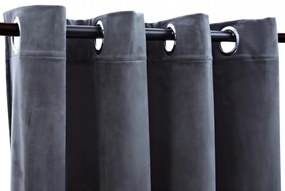 2 db antracit bársony sötétítőfüggöny gyűrűkkel 140 x 245 cm