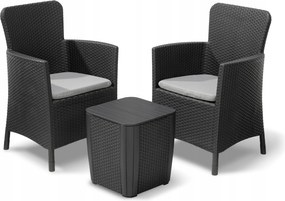 Kerti bútor szett 2 fotel 1 asztal 3 elem Abiko Miami Balcony