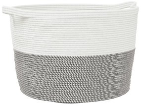 szürke-fehér pamut szennyeskosár Ø60 x 36 cm