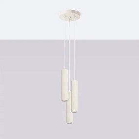 Sollux SL.1595 - Csillár zsinóron KARBON 3xGU10/10W/230V krémes