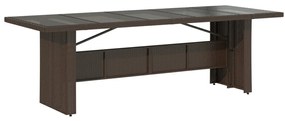 9 részes barna polyrattan kerti bisztrógarnitúra párnákkal