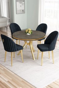 Mos étkezőgarnitúra, antracit-arany, 90 cm – TR240CHR2910
