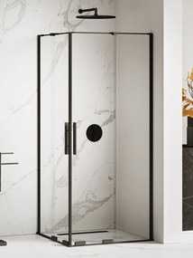 New Trendy Smart Black zuhanykabin 80x80 cm négyzet fekete félmatt/átlátszó üveg EXK-4159