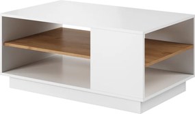 Dohányzóasztal, fehér/tölgy craft arany, TRIO