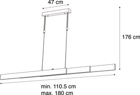 Állítható függőlámpa fekete, beépített dimmelhető LED-del - Lamba