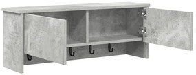Fali Kabáthorog polcokkal Beton szürke 80 x 20 x 30 cm Faanyag