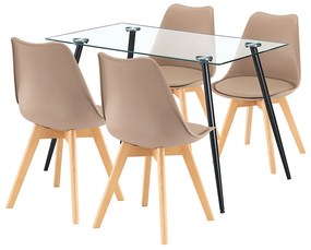 Milo 4+1 étkező garnitúra fekete-bézs