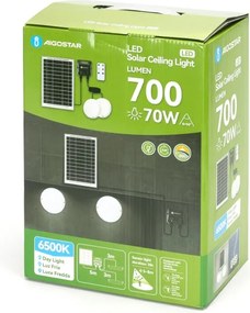 Aigostar - LED napelemes mennyezeti lámpa 2xLED/35W/3,7V 6000 mAh IP65 + távirányító