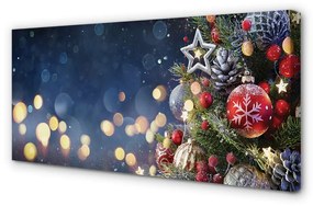 Canvas képek Karácsonyfa díszítés hó 140x70 cm