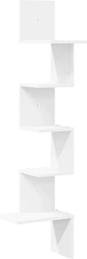vidaXL fehér forgácslap fali sarokpolc 32x32x127,5 cm