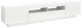fehér TV-szekrény LED-lámpákkal 200 x 35 x 40 cm