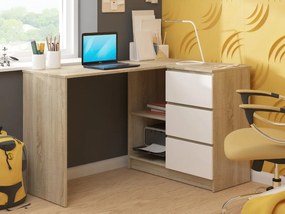 Sarok PC asztal Bodhi (szonoma tölgy + fehér) (J). Akció -14%. 1068827