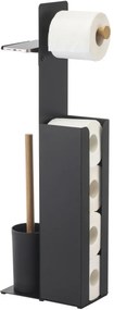 Spirella Toalettpapír-tartó kefével és Yoni tartóval 67 x 22 x 12 cm, fekete