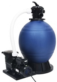 kék-fekete homokszűrő 7-állású szeleppel, 1000 W-os szivattyúval