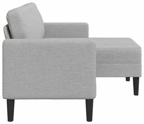 felhőszürke anyagból 2 üléses kanapé L-alakú kanapéval 125 cm