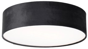 Modern mennyezeti lámpa fekete 40 cm aranyszínű belsejével - Drum