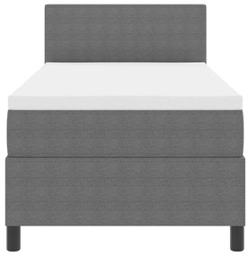 Box Spring Ágy Matrac&amp;LED Fény Szürke 80x200 cm Bársony Szövet