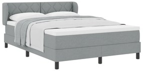 Boxspring Ágy Textil Mattal Világosszürke 140x190 cm