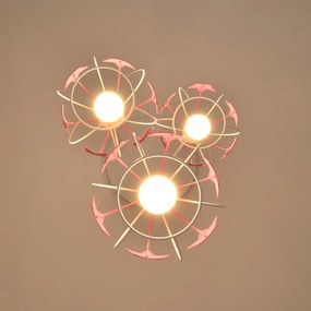 Gyerek csillár zsinóron STARS 3xE27/15W/230V rózsaszín/fehér