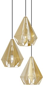 Ipari lógólámpa arany színű hálóval 3-lámpás - Carcass