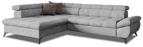Szürke, balos, L-alakú MARANO sarokkanapé ággyá nyitható