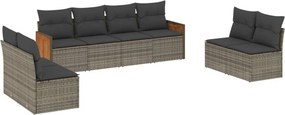 vidaXL 8 részes szürke polyrattan kerti ülőgarnitúra párnákkal