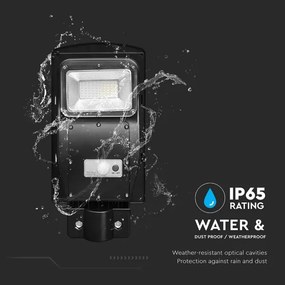 LED állítható fényerejű napelemes utcai lámpa LED/6W/3,2V 6000K IP65 5000 mAh +