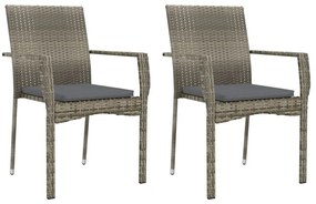 9 részes szürke polyrattan kerti étkezőgarnitúra párnával