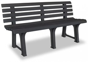 antracitszürke műanyag kerti pad 145,5 cm