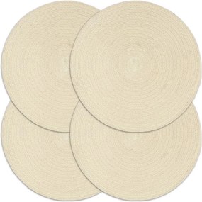 vidaXL 4 db sima természetes színű kerek pamutalátét 38 cm