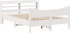 vidaXL fehér tömör fenyőfa ágykeret fejtámlával 140 x 190 cm