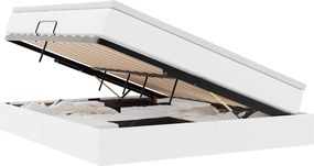 vidaXL Ágy tárolóval és matraccal matracmal Fehér 160 x 200 cm Műbőr
