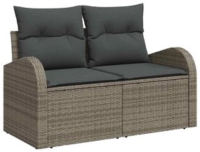 vidaXL Kanapé Szett párnával tárolóval 6 pcs Szürke polirattan