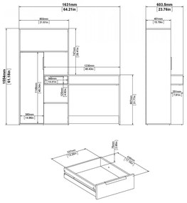 Felix Plus íróasztal, sonoma tölgy / fehér