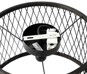 Rusztikus mennyezeti lámpa fekete rattan 40 cm IP44 - Calamus