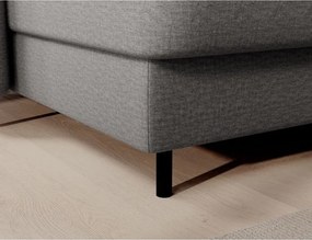 Világosszürke bársony kinyitható-tárolóhelyes sarokkanapé (jobb oldali-U alakú) Berrto – ELTAP