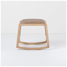 Dedo tömör tölgyfa szerkezetű zsámoly barna bivalybőr ülőkével - Gazzda