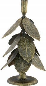 Gyertyatartó Levelek hosszú gyertyához óarany skandináv kandeláber 31cm