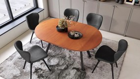 Mazzoni ALMO Calvados/fekete lábak - BŐVÍTHETŐ KEREK ASZTAL Y ALAKÚ LÁBAKKAL LOFT/IPARI STÍLUSÚ NAPPALIBA/ÉTKEZŐBE