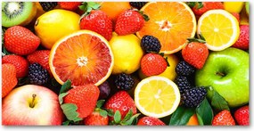 Fotó kép edzett üveg Színes gyümölcsök 140x70